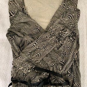 (NWOT) Express leopard "Yayoi Kusama"-like print wrap dress